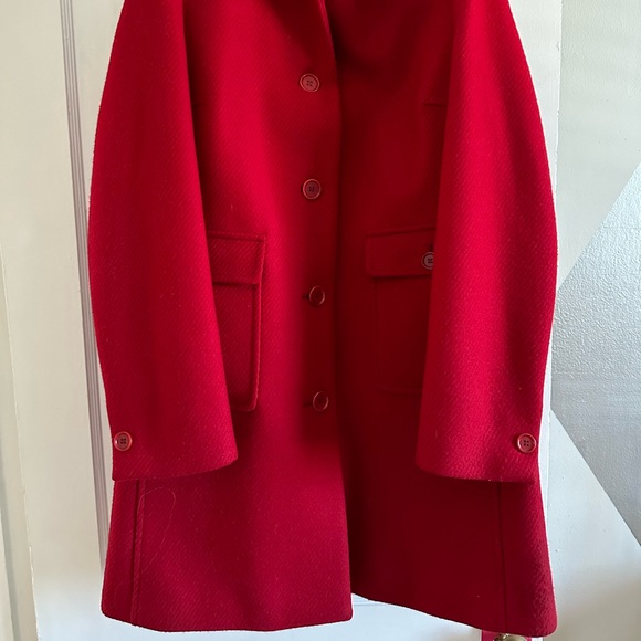 J Crew | Classic Lady Day Coat Thinsulate 100% Wool in Dark Red - Picture 2 of 6